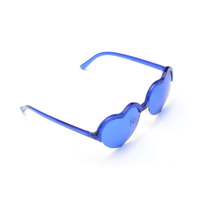 Lunettes de soleil bleues de thérapie de couleur de lentille de protection du cadre UV400 de coeur