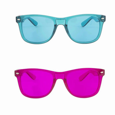 Ensemble de style en verre de thérapie de couleur le pro de 10 couleurs, humeur colorée détendent des lunettes de soleil