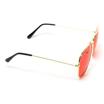 Grands pleins verres de Sunglasses Color Therapy Sun d'aviateur de cadre en métal